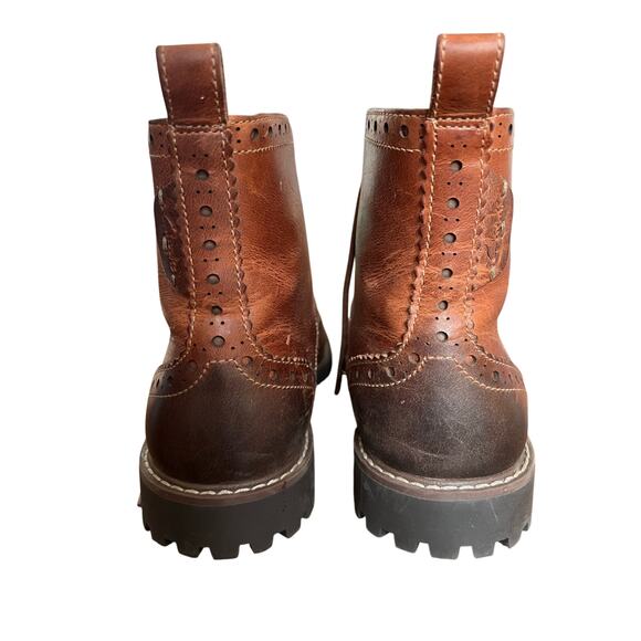 Clarks Montacute Lord Brogue Chukka Boots Mens 9.5M Brown Leather Wingtip